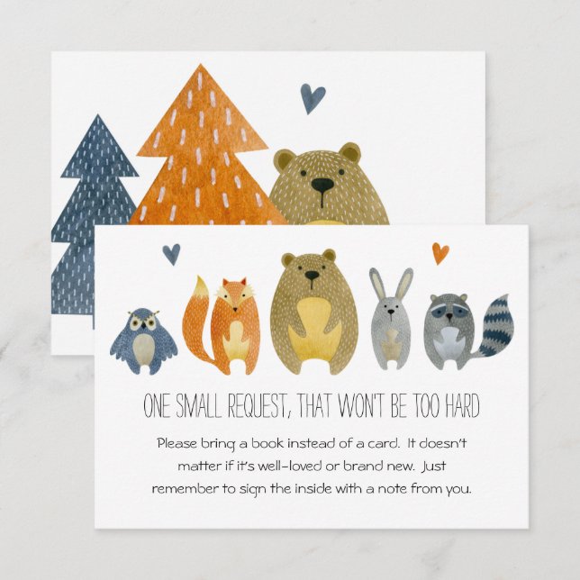 Solicitud de libro de Woodland Animals Baby Shower (Anverso / Reverso)