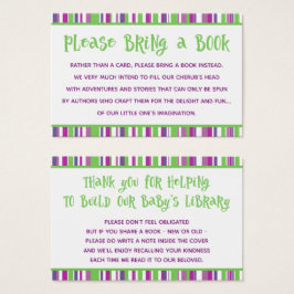 Solicitud de libro para baby shower con rayas verd