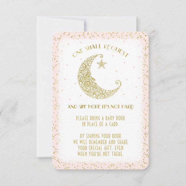 Solicitud de libro Tarjeta de Baby Shower Twinkle  (Anverso)