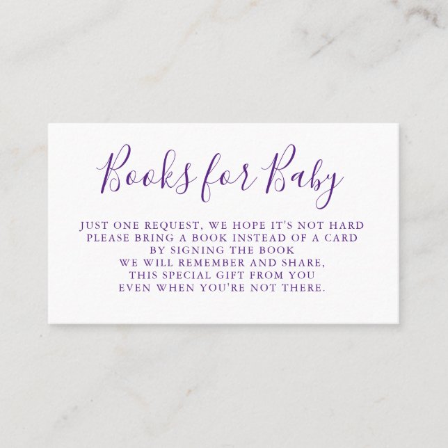 Solicitud de libros | Insertar invitación de Baby  (Anverso)