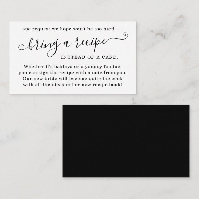 Solicitud de receta para la invitación a la ducha  (Anverso / Reverso)
