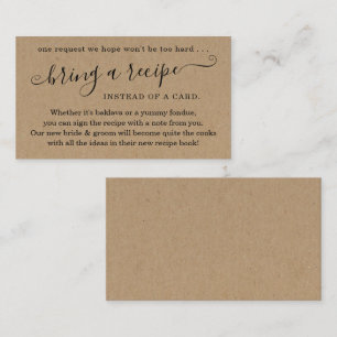 Solicitud de receta para la invitación de la ducha
