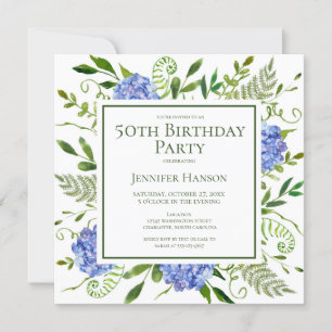 Solicitud de tarjeta de cumpleaños número 50 con h