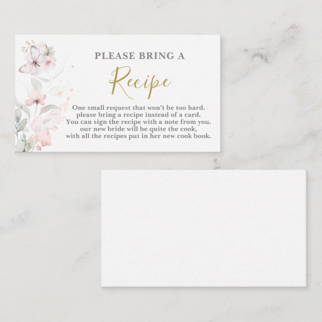 Solicitud de tarjeta de receta de mariposa para du (Anverso / Reverso)