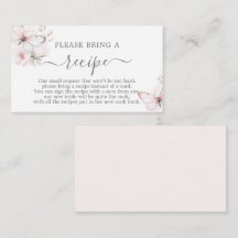 Solicitud de tarjeta de receta de mariposas para d