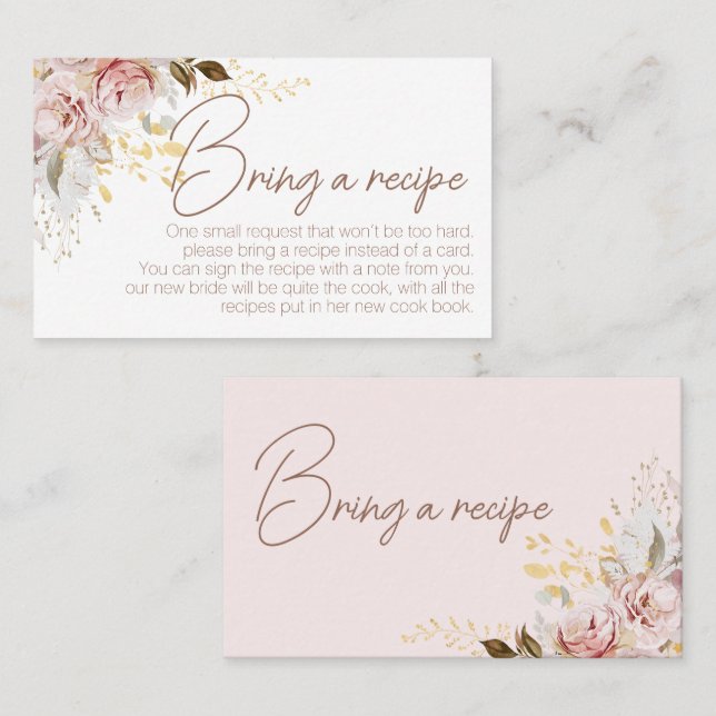 Solicitud de tarjeta de receta de moda Floral Brid (Anverso / Reverso)