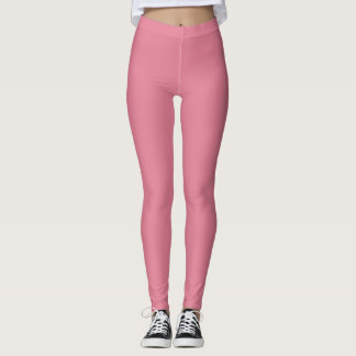 Solid Soft Pastel Pink Leggings Minimalist Athleis
