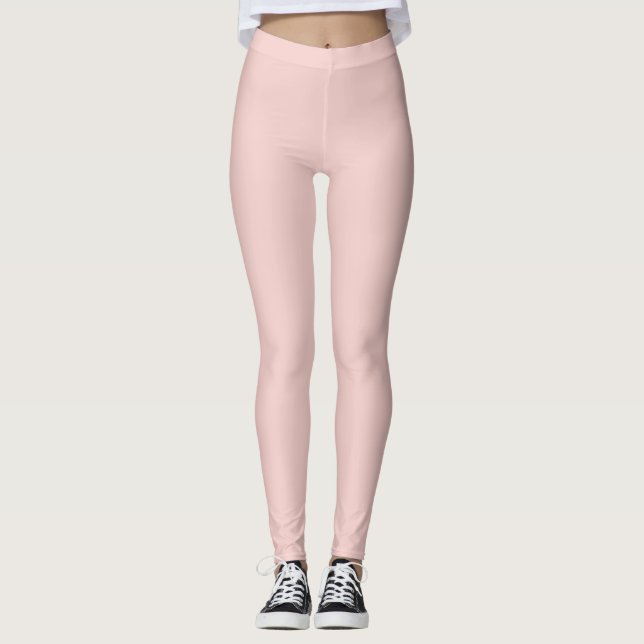 Solid Soft Pastel Pink Leggings Minimalist Athleis (Anverso)