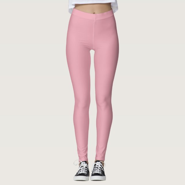 Solid Soft Pastel Pink Leggings Minimalist Athleis (Anverso)