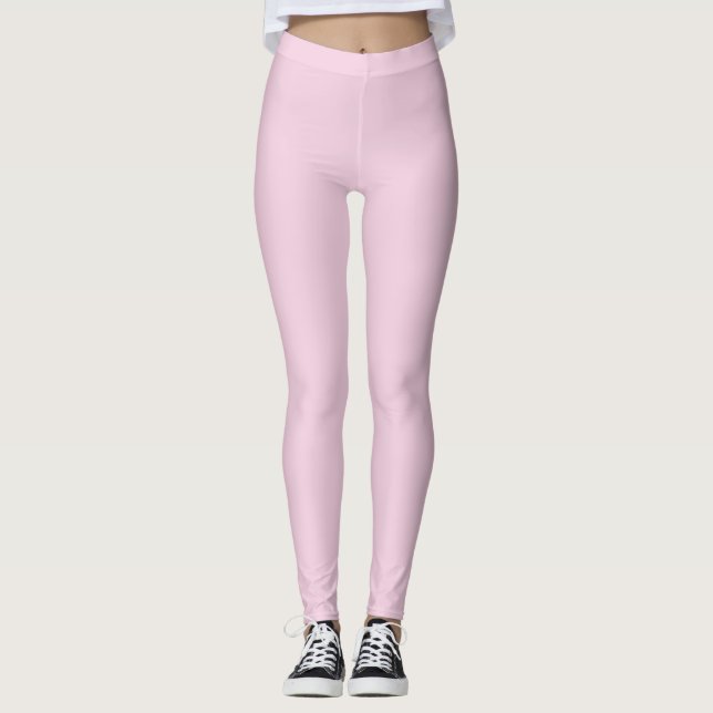 Solid Soft Pastel Pink Leggings Minimalist Athleis (Anverso)