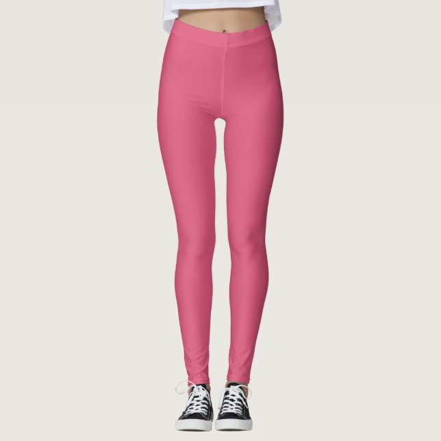 Solid Soft Pastel Pink Leggings Minimalist Athleis (Anverso)