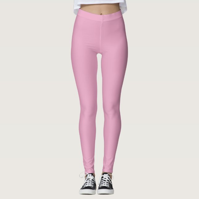 Solid Soft Pastel Pink Leggings Minimalist Athleis (Anverso)