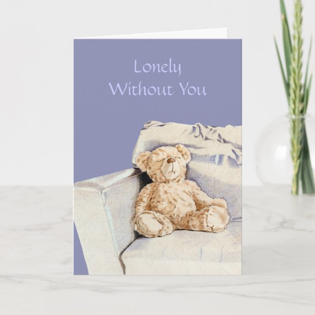 Solitario Teddy Te Extraño La Tarjeta (Anverso)
