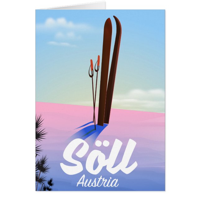Söll, afiche de viaje para esquiar en Austria (Frente)