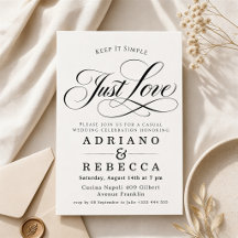 Solo Amor Minimalista Tarjeta de Boda Moderna