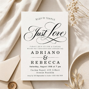 Solo Amor Minimalista Tarjeta de Boda Moderna