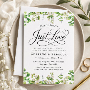 Solo Amor Minimalista Tarjeta de Boda Moderna 