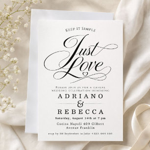 Solo Amor Minimalista Tarjeta de Boda Moderna