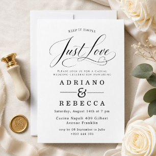Solo Amor Minimalista Tarjeta de Boda Moderna