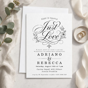 Solo Amor Minimalista Tarjeta de Boda Moderna