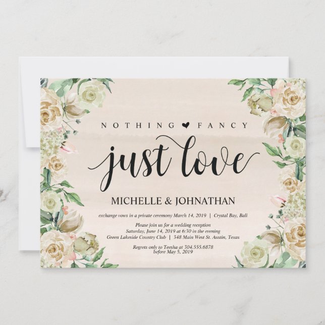 Solo amor, tarjeta de invitación para recepción de (Anverso)
