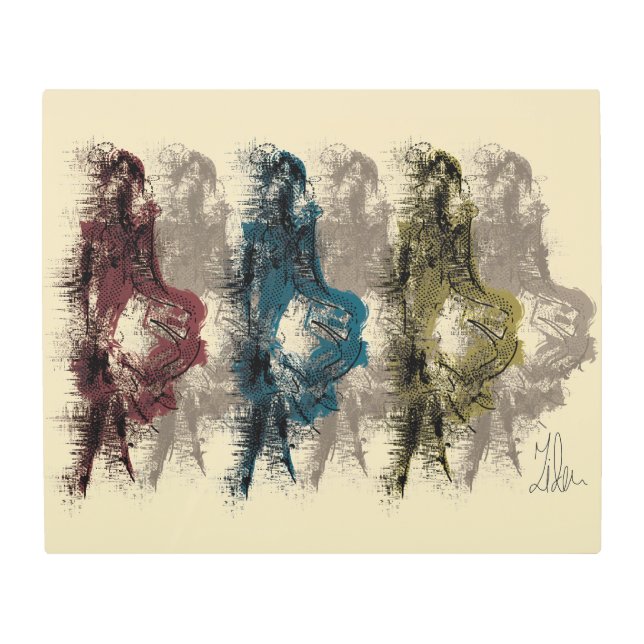 "Solo" Arte mural Metalizado moderno x (Anverso)