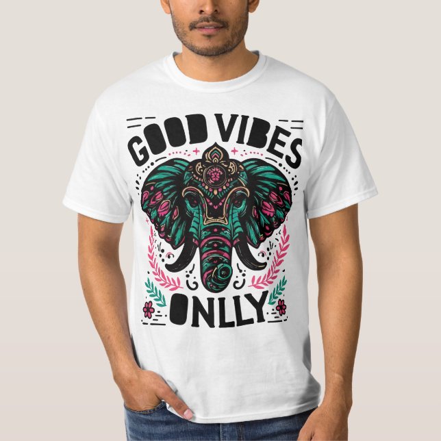 Sólo buenas vibraciones, camiseta de tipografía (Anverso)