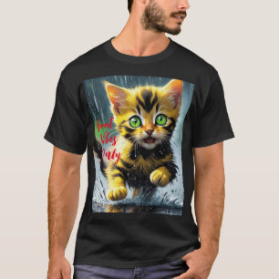 Sólo buenas vibraciones: gato en la camiseta gráfi