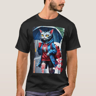 Sólo buenas vibraciones: gato en la camiseta gráfi
