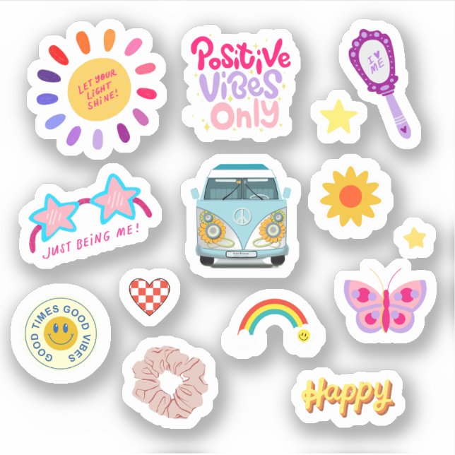 Sólo buenas vibraciones - Paquete de Pegatinas de  (Anverso)