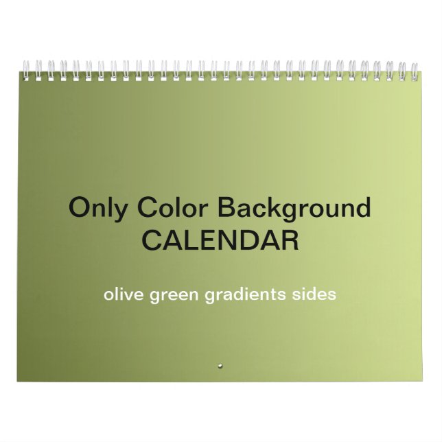 Solo Calendario de fondo de color - jardín de oliv (Tapa)