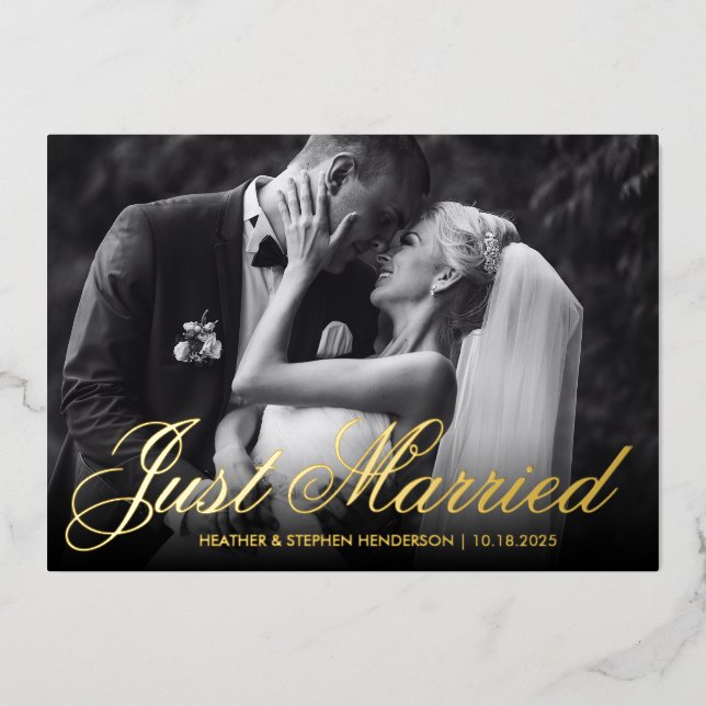 Solo casada | Elegante Invitación de Boda fotográf (Anverso)