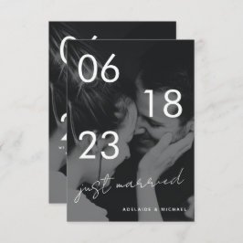 Solo casada Romántica elegante tarjeta de foto de 