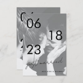 Solo casada Romántica elegante tarjeta de foto de 