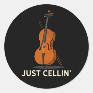 Sólo Cellin Cello Gag Classic Round Pegatina