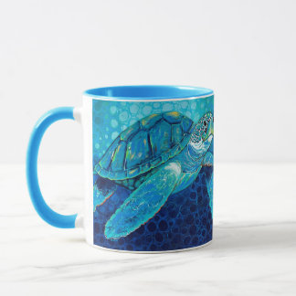 Solo chilliendo la taza azul de tortuga