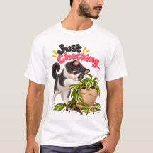 ¡Solo comprobando! Camiseta divertida de gato esmo