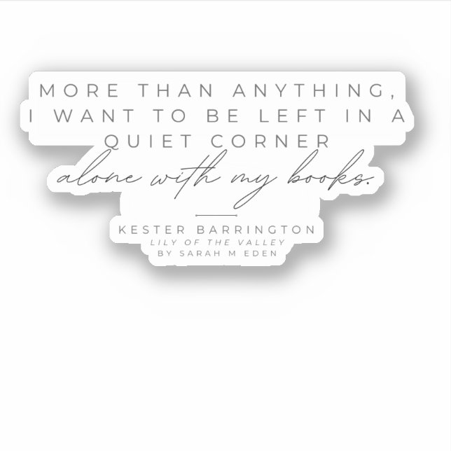 Solo con mis libros, pegatina (Anverso)