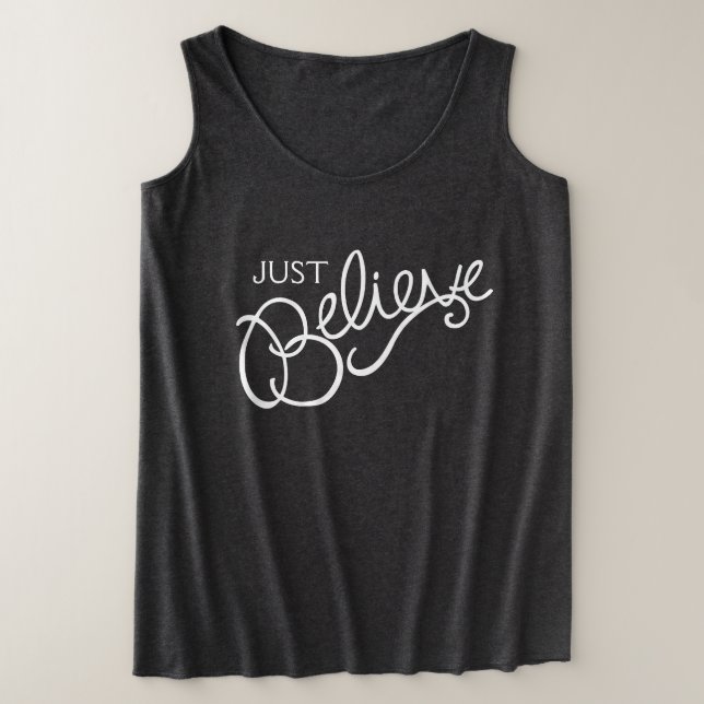 Solo creer lema texto blanco gráfico camiseta (Anverso del diseño)