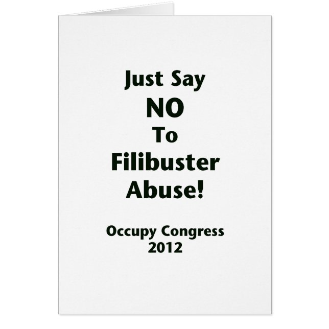 Solo di no al abuso de Filibuster (Frente)