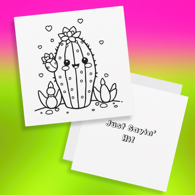Sólo diciendo hola | Página Cute Cactus Coloring (Subido por el creador)