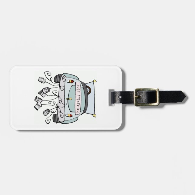 Solo etiqueta de equipaje casada - ¡Personalizar! (Frente Horizontal)