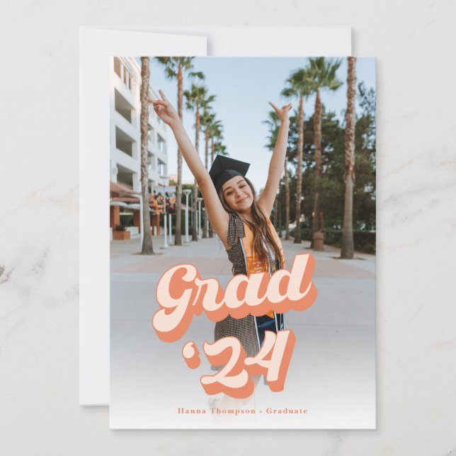 Sólo Invitación Peachy Grad (Anverso)