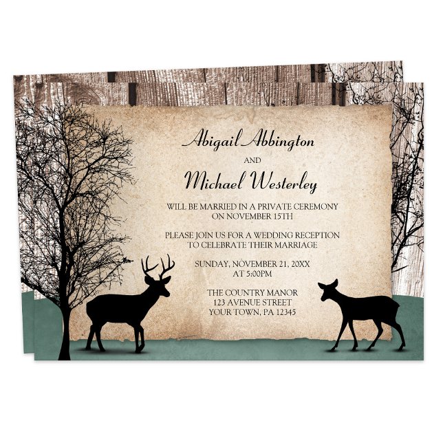 Solo invitaciones a la recepción de ciervos rústic (Subido por el creador)