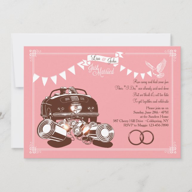 Sólo invitaciones del partido Elopement casado (Anverso)
