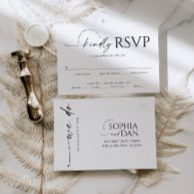 Solo la tarjeta postal RSVP de boda mínima