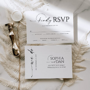 Solo la tarjeta postal RSVP de boda mínima