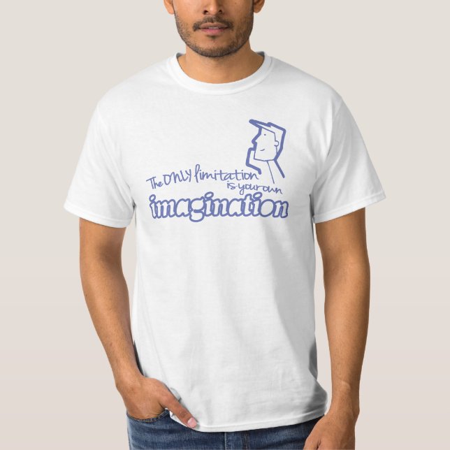 Sólo limitación de la imaginación azul en camiseta (Anverso)