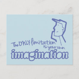 Sólo limitación imaginación postal azul de cita