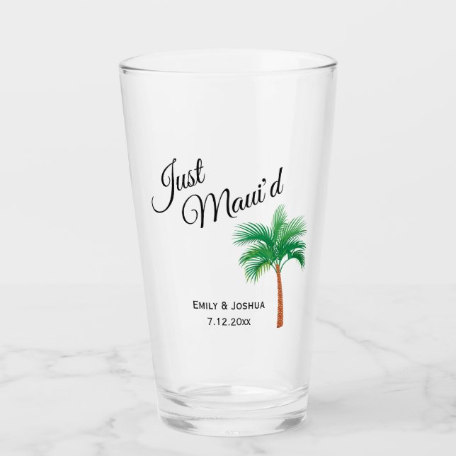 Sólo Maui d | Maui Beach Palm Tree Wedding Favor (Anverso)